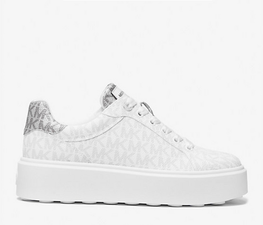 Michael Kors Romey Metallic Two-Tone Signature Logo Platform Sneaker