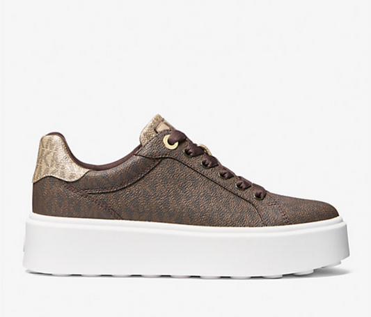 Michael Kors Romey Metallic Two-Tone Signature Logo Platform Sneaker