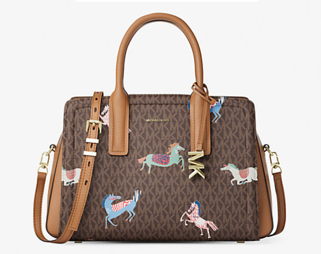 Michael Kors Laila Medium Signature Logo Satchel