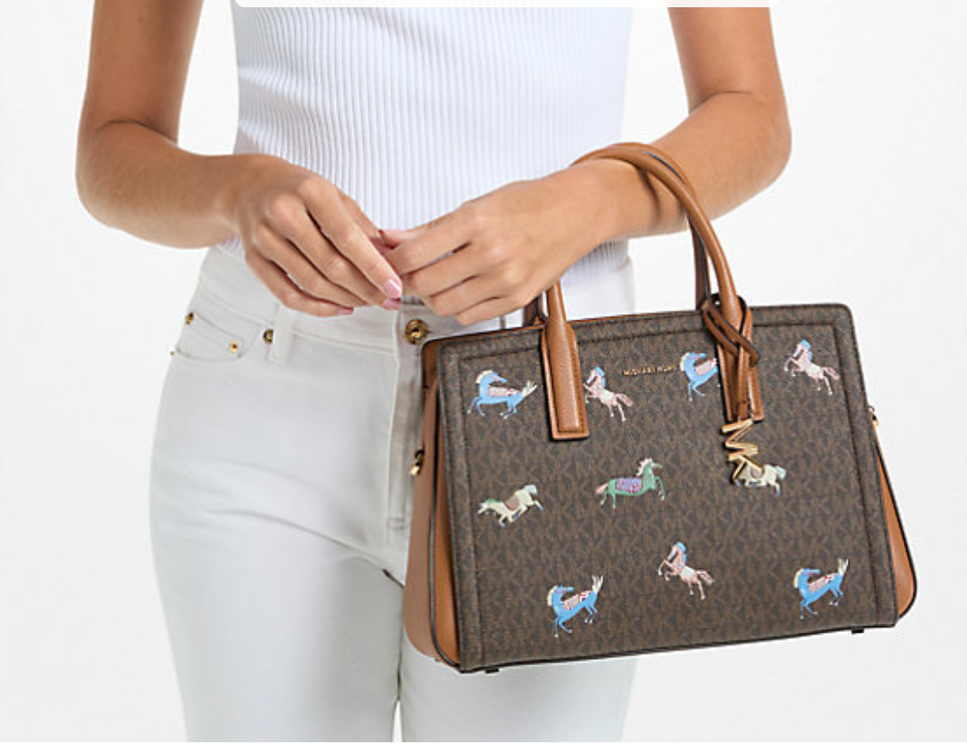 Michael Kors Laila Medium Signature Logo Satchel
