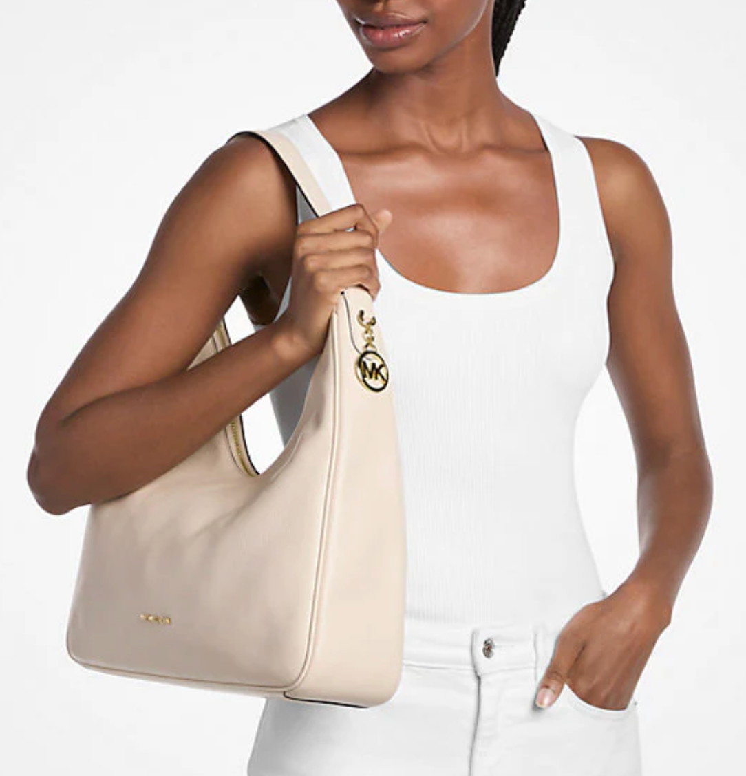 Michael Kors Nayla Medium Pebbled Leather Shoulder Bag
