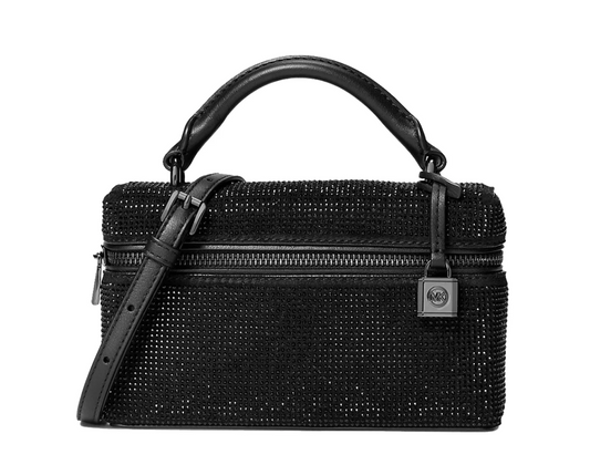 Michael Kors Women's Jana Extra-Small Embellished Suede Convertible Crossbody Bag Black