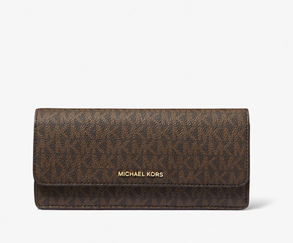 Michael Kors Jet Set Large Signature Logo Snap-Front Wallet