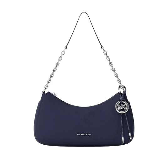 Michael Kors Women's Nolita Medium Nubuck Chain Pochette Bag Dress Blues/Silver