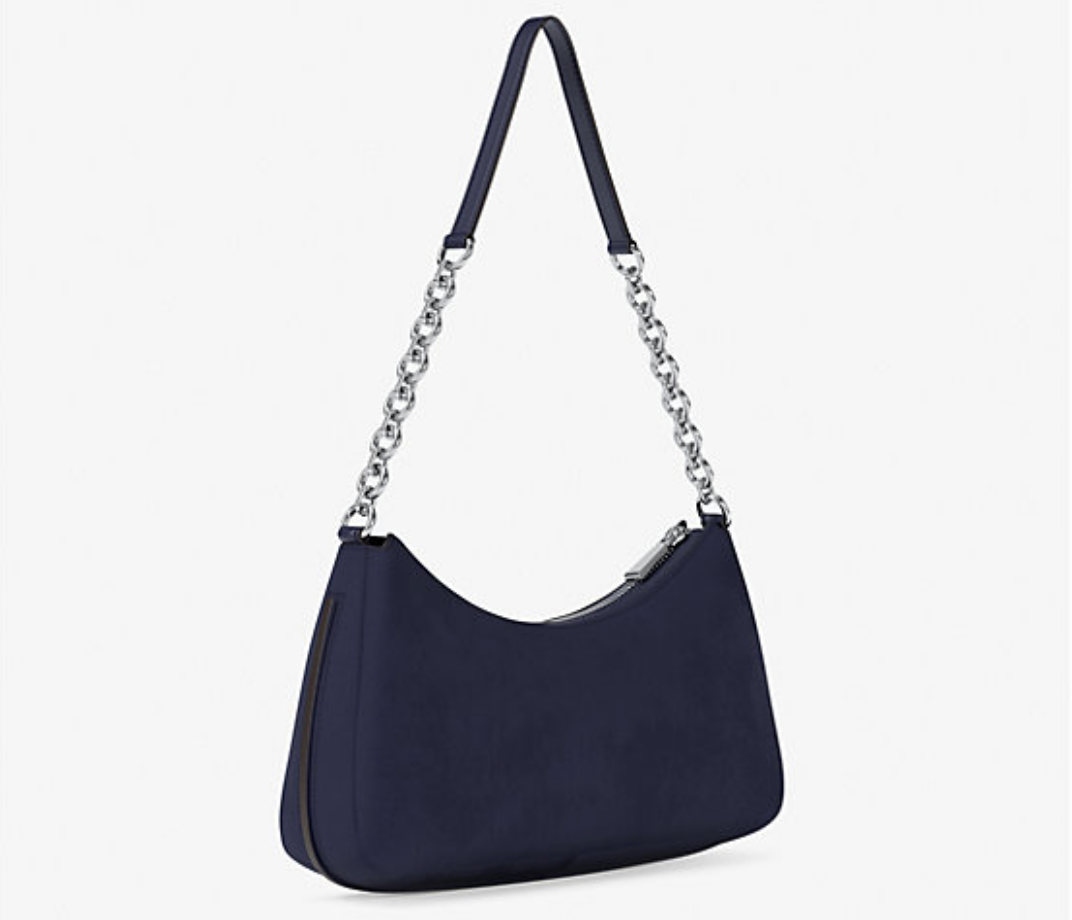 Michael Kors Women's Nolita Medium Nubuck Chain Pochette Bag Dress Blues/Silver
