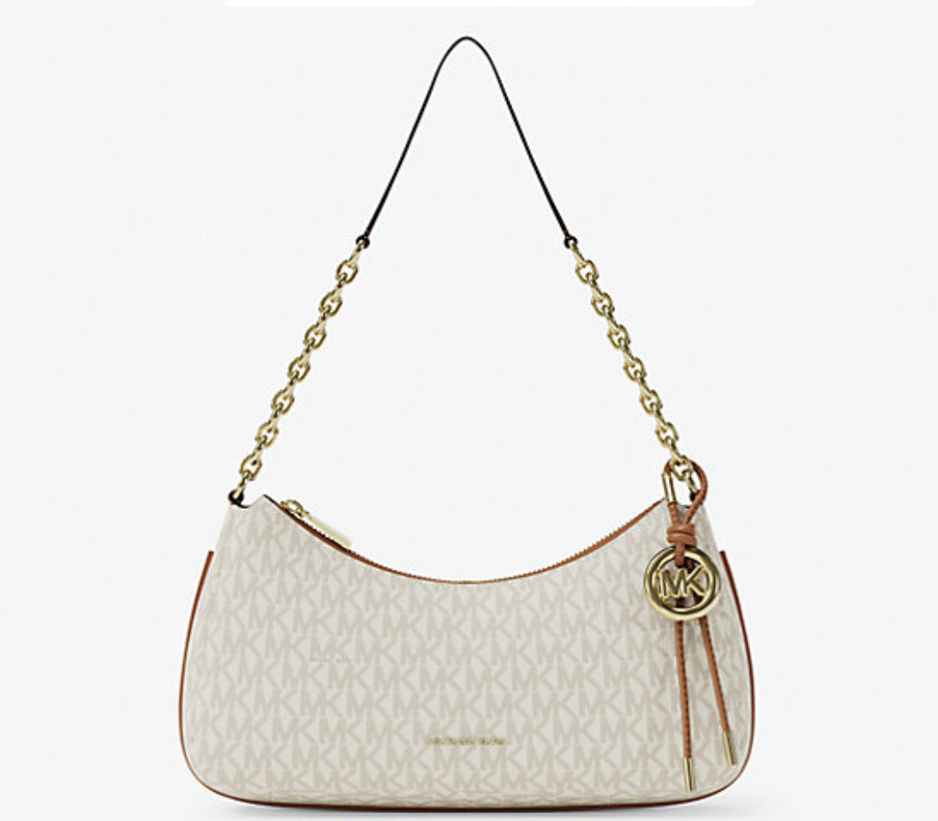 Michael Kors Women's Nolita Medium Signature Logo Chain Pochette Bag