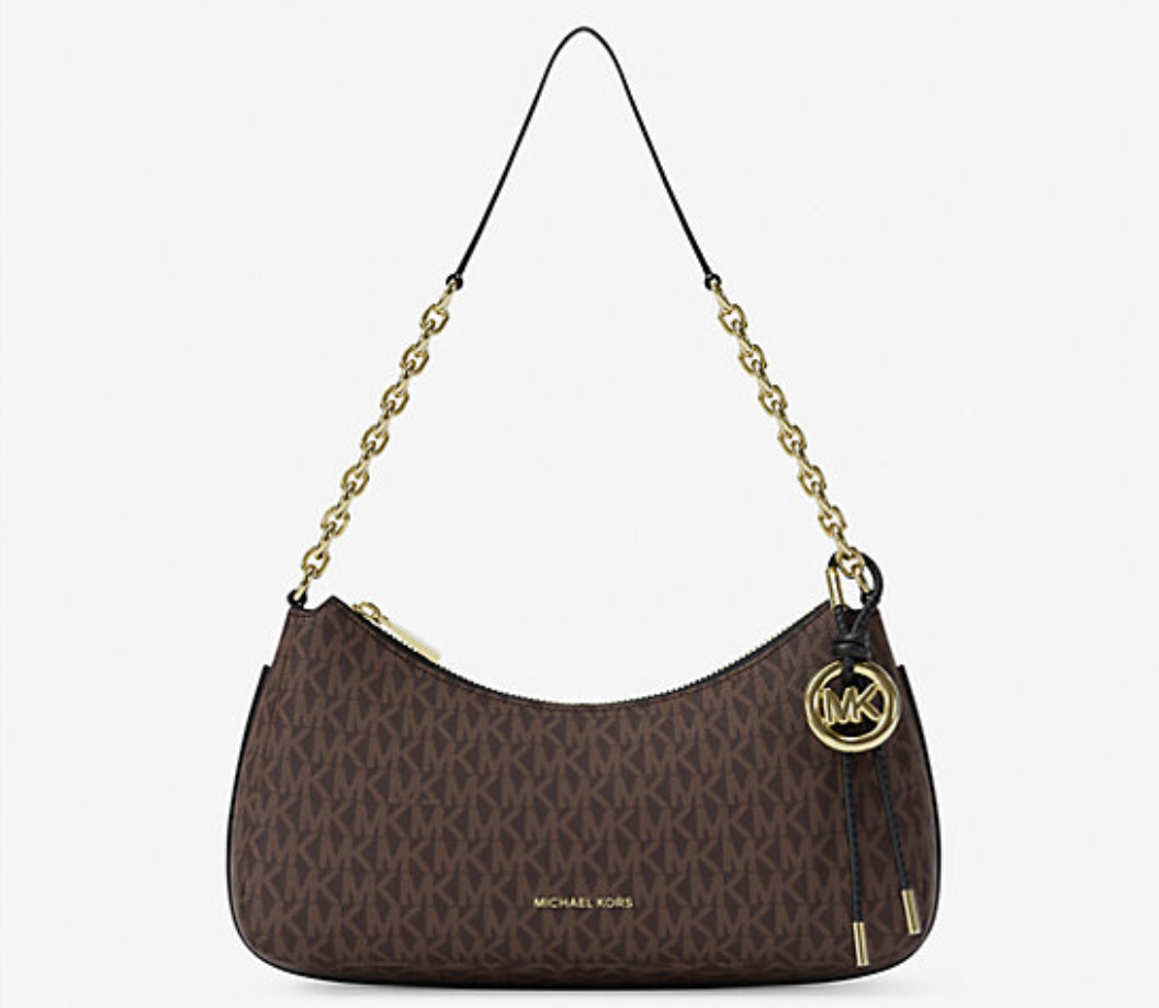 Michael Kors Women's Nolita Medium Signature Logo Chain Pochette Bag