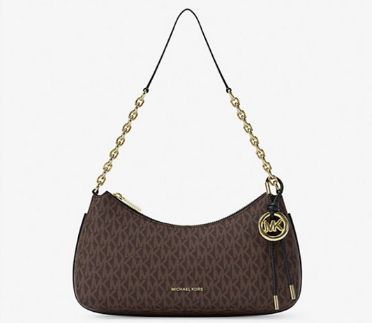 Michael Kors Women's Nolita Medium Signature Logo Chain Pochette Bag