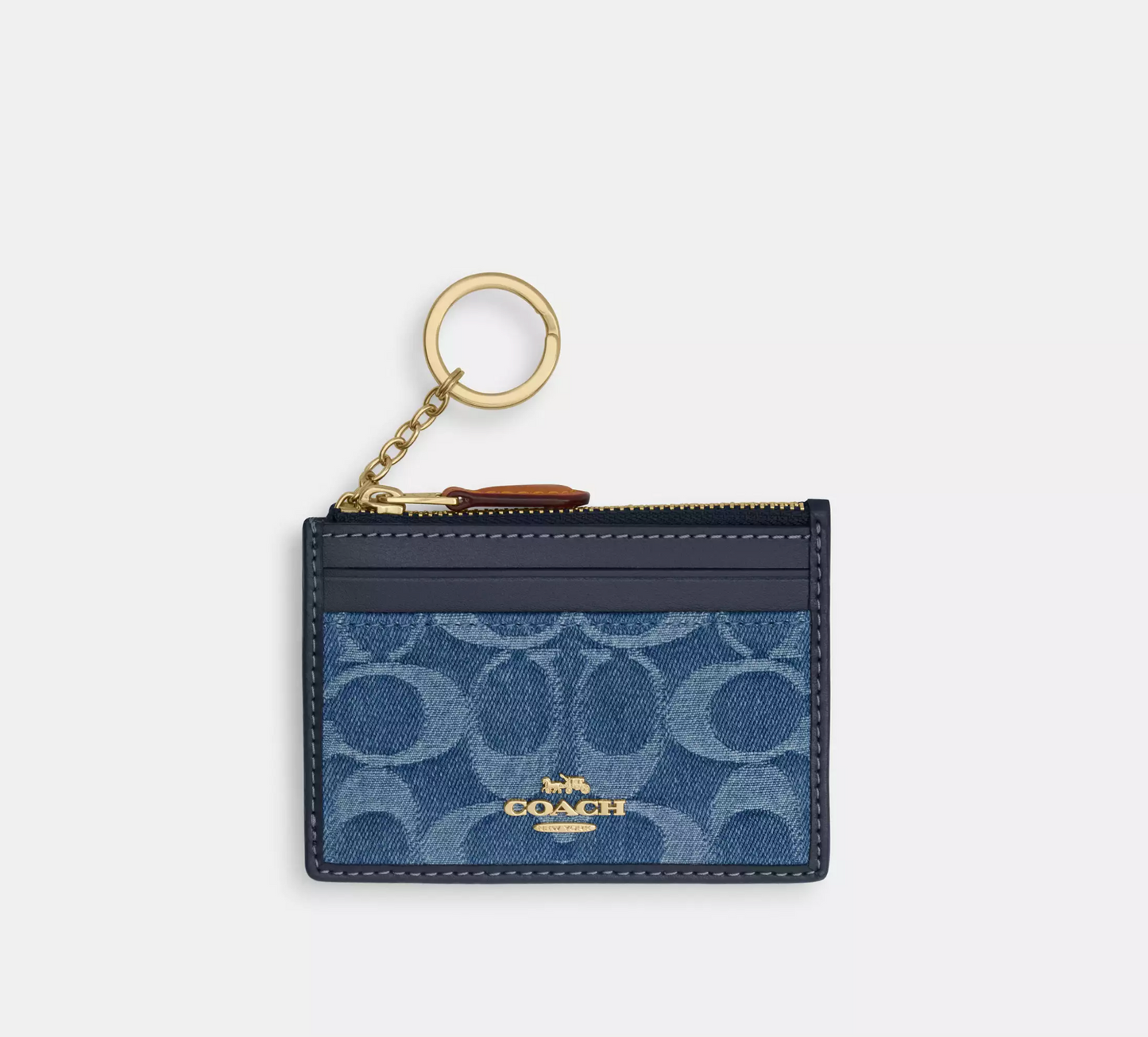 Coach Mini Skinny Id Case In Signature Denim Kartlık