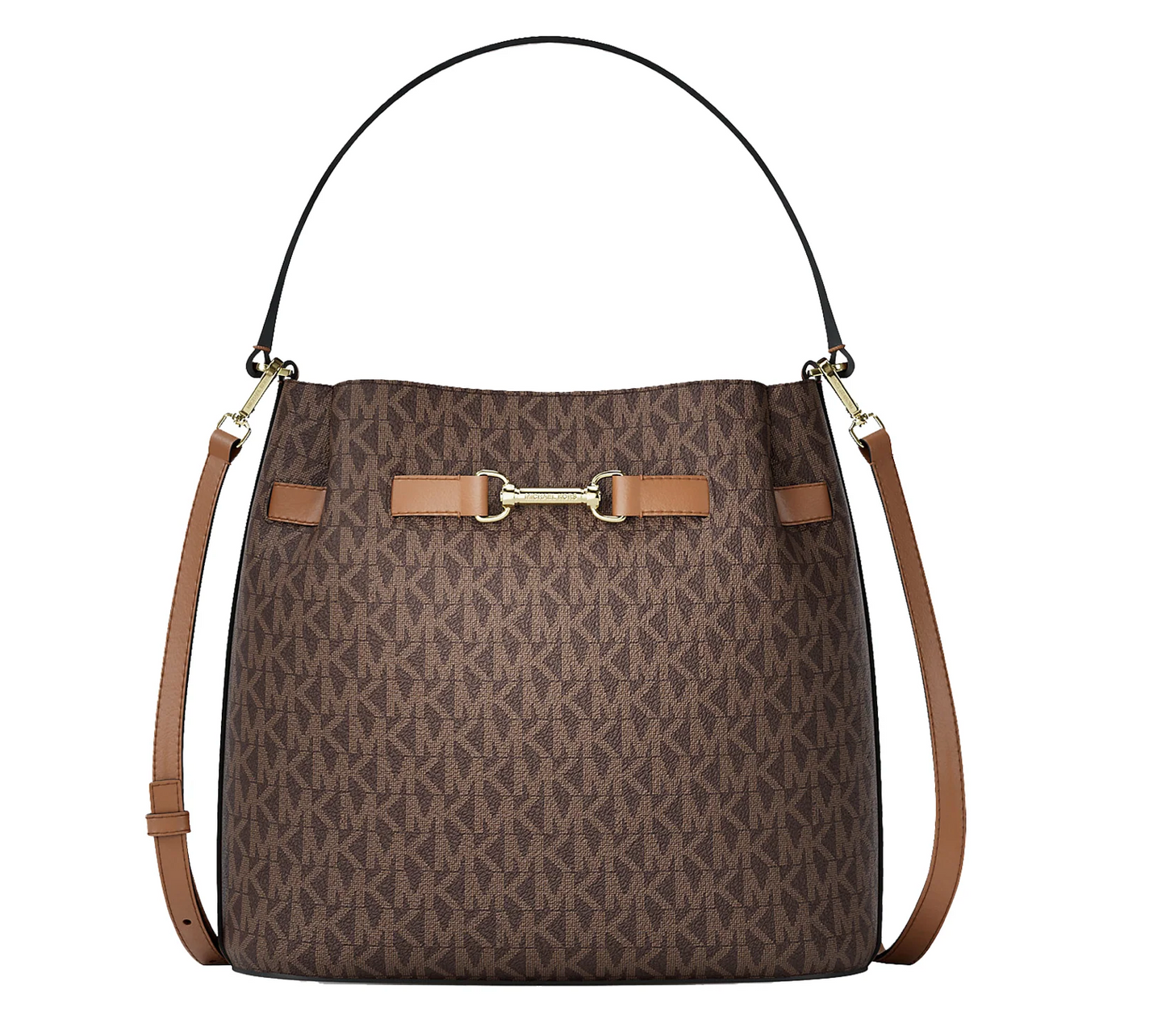 Michael Kors Women's Carson Medium Signature Logo Convertible Bucket Crossbody Bag