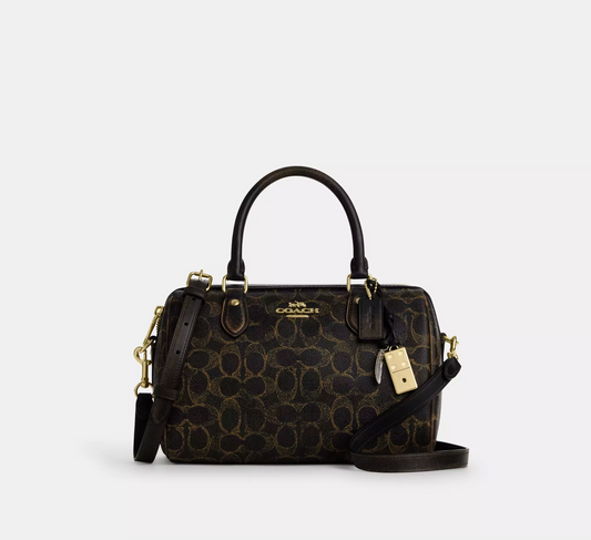 Coach Rowan Satchel Bag In Signature Leather Kadın Deri Çanta