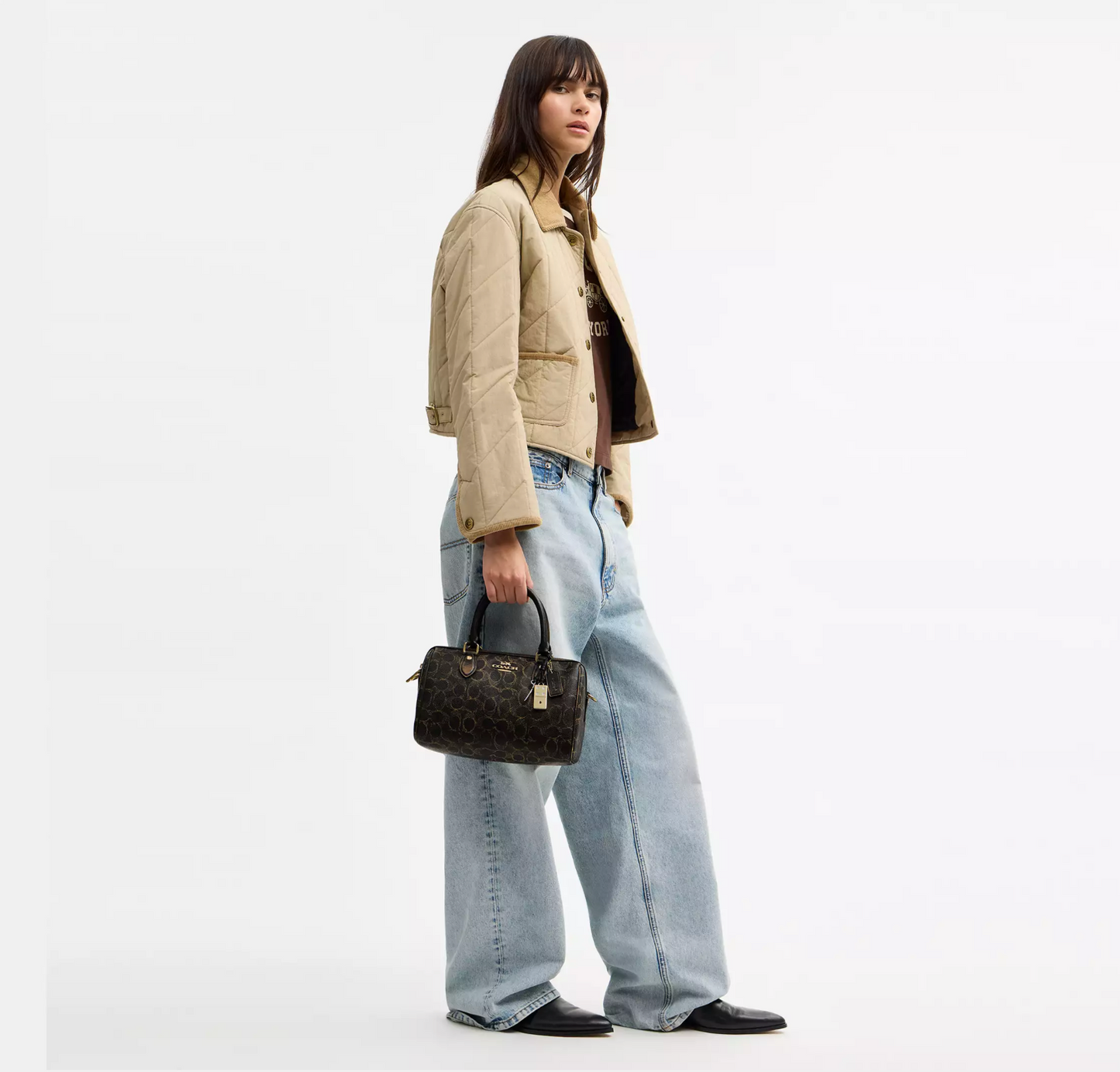 Coach Rowan Satchel Bag In Signature Leather Kadın Deri Çanta