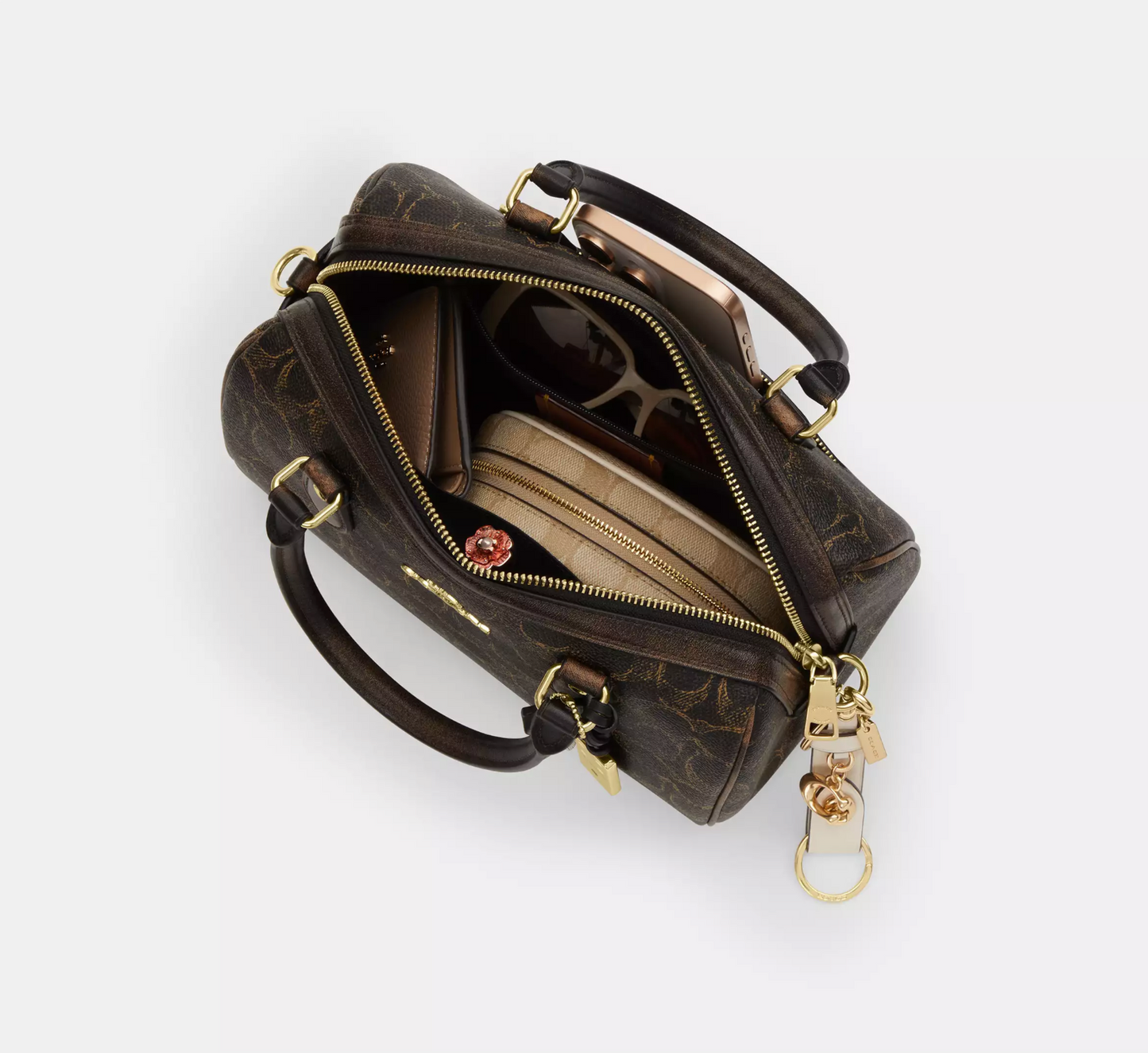 Coach Rowan Satchel Bag In Signature Leather Kadın Deri Çanta