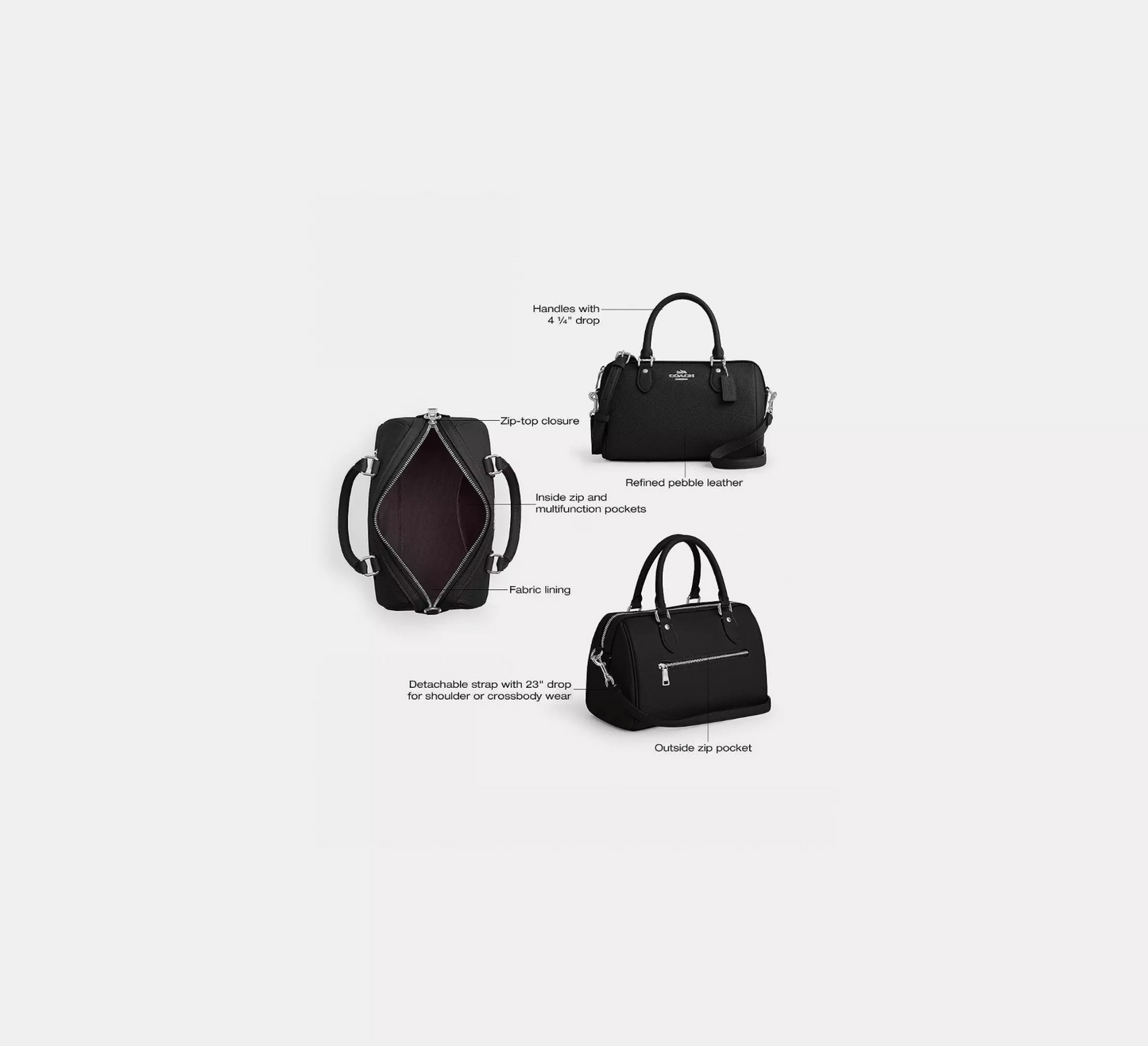 Coach Rowan Satchel Bag Kadın Deri Çanta