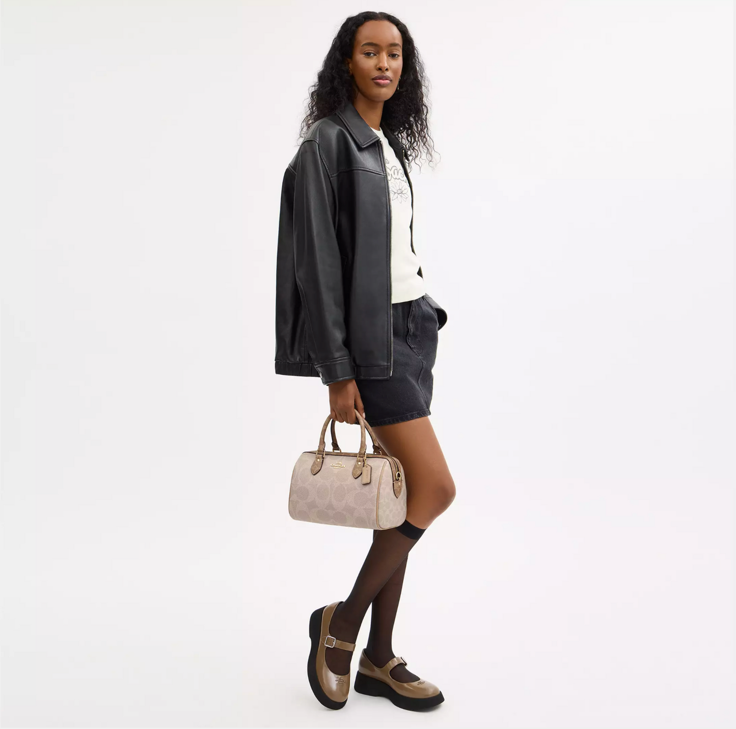 Coach Rowan Satchel Bag In Blocked Signature Canvas