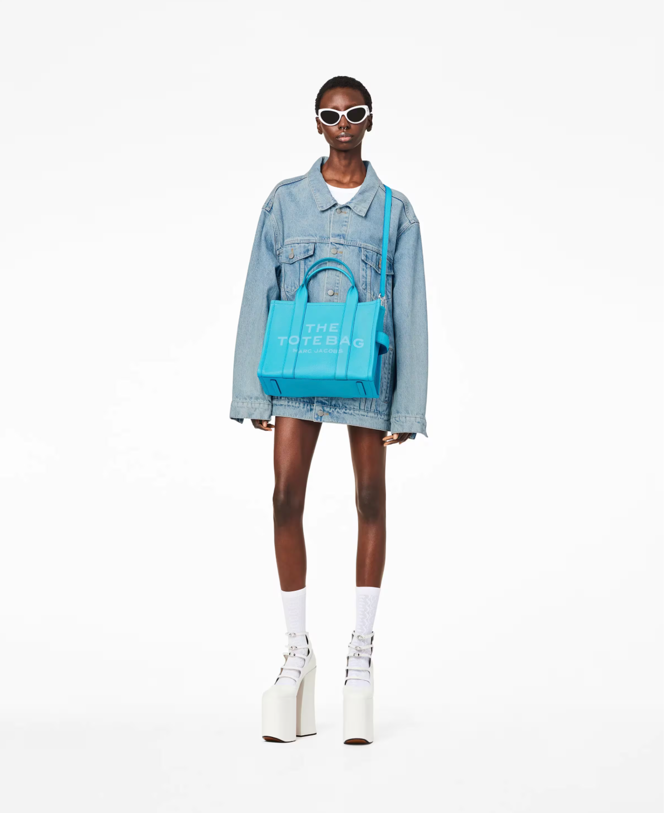 Marc Jacobs Leather Medium Tote Bag-Pool