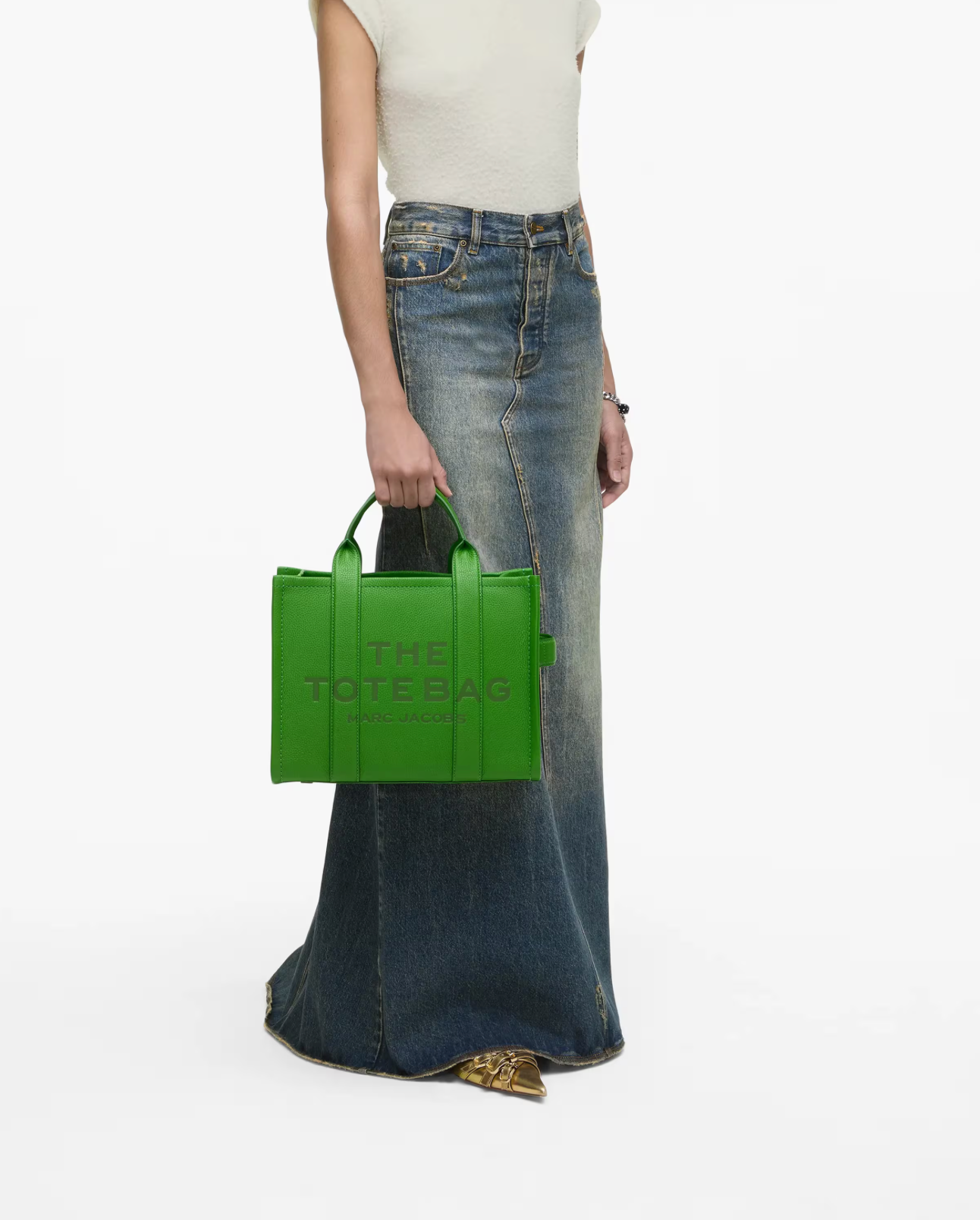 Marc Jacobs Leather Medium Tote Bag-Kiwi