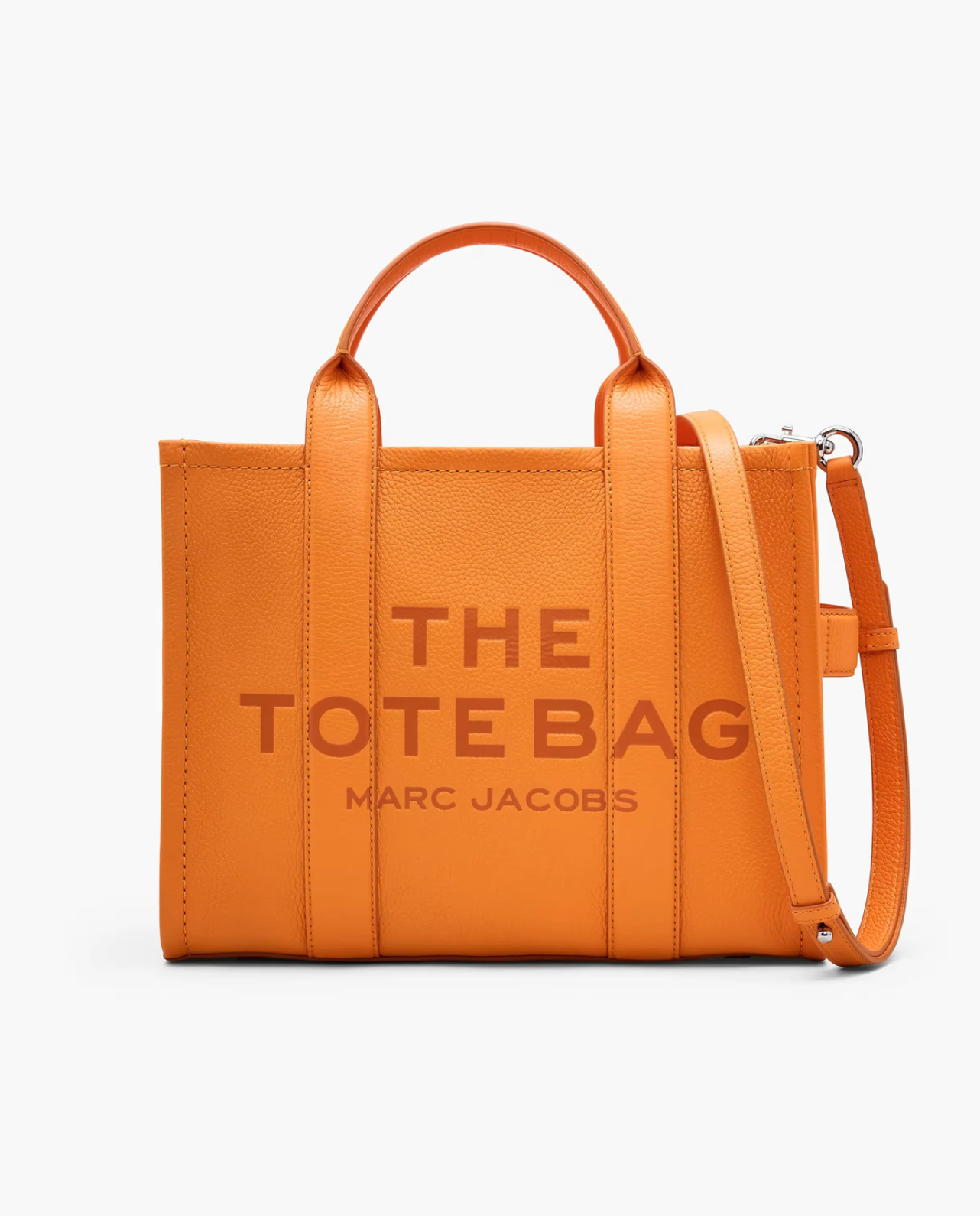 Marc Jacobs Leather Medium Tote Bag-Tangerine
