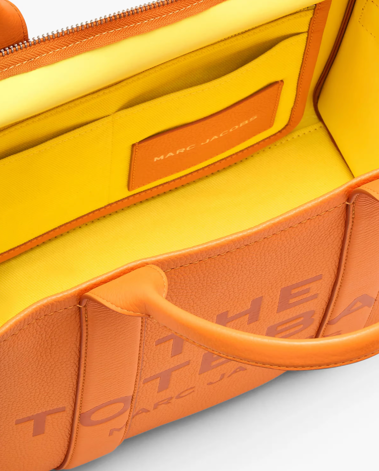 Marc Jacobs Leather Medium Tote Bag-Tangerine