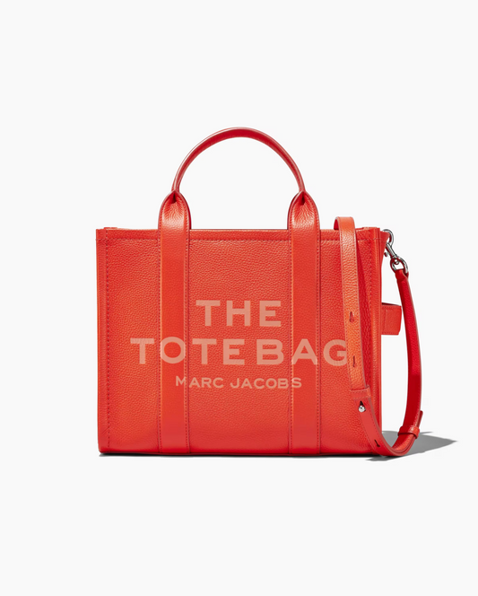 Marc Jacobs Leather Medium Tote Bag-Electric Orange