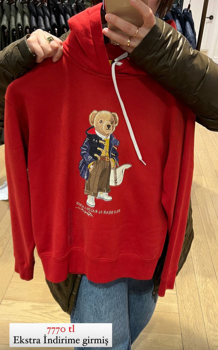 Ralph Lauren Polo Bear Hoodie in Red