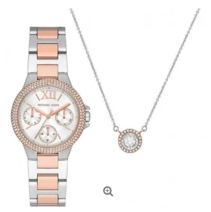 Michael Kors Camille watch and necklace set with crystals - MK1054