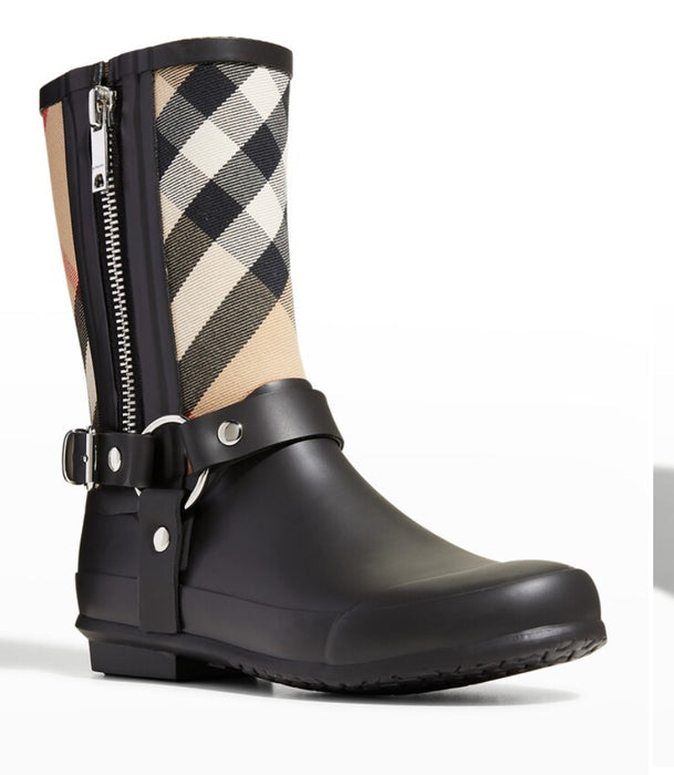 Burberry Jane Vintage Check Harness Rain Boots