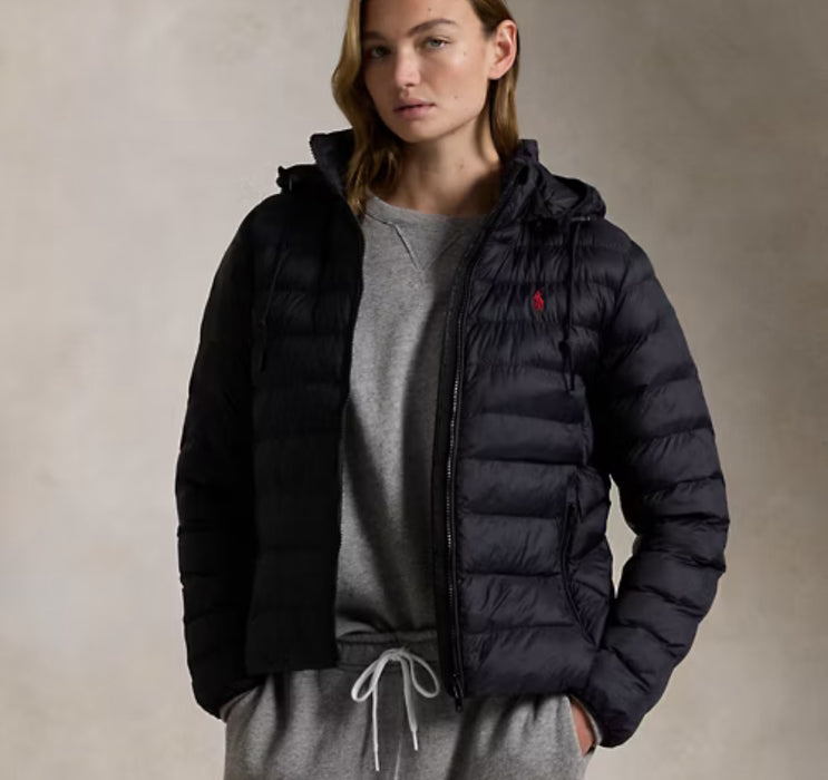 Polo Ralph Lauren Water-Resistant Packable Hooded Jacket Black