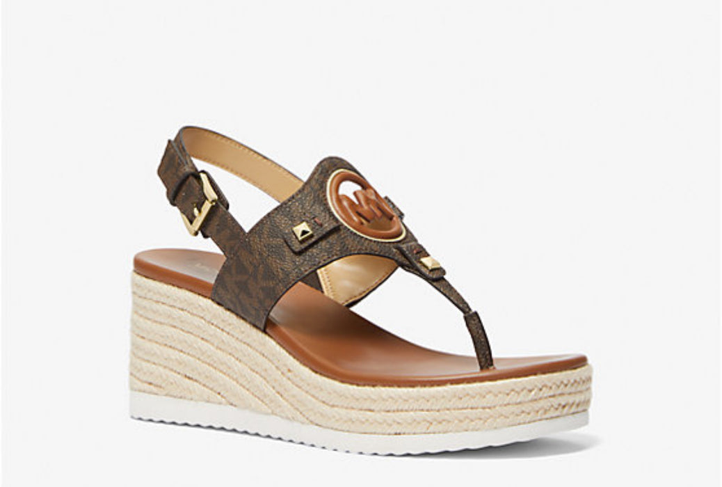 Aubrey Cutout Signature Logo Wedge Sandal