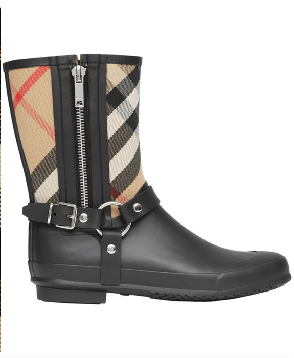 Burberry Jane Vintage Check Harness Rain Boots