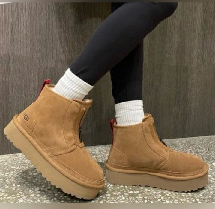 UGg Neumel Zip Platform Booties Chesnut