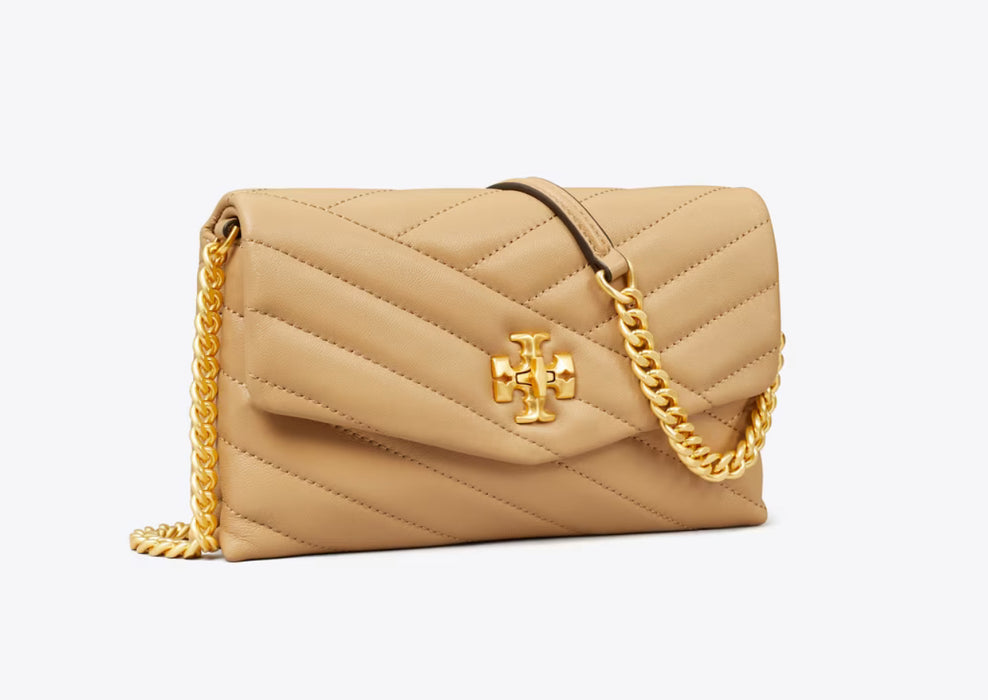 Tory Burch Neutral Kira Leather Wallet On Chain