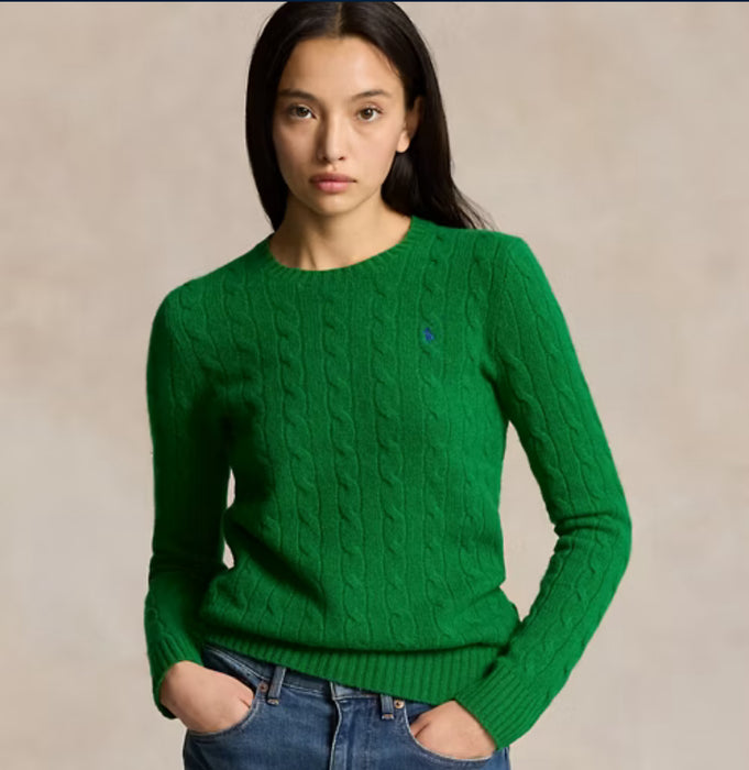 Polo Ralph Lauren Cable-Knit Wool-Cashmere Sweater Green