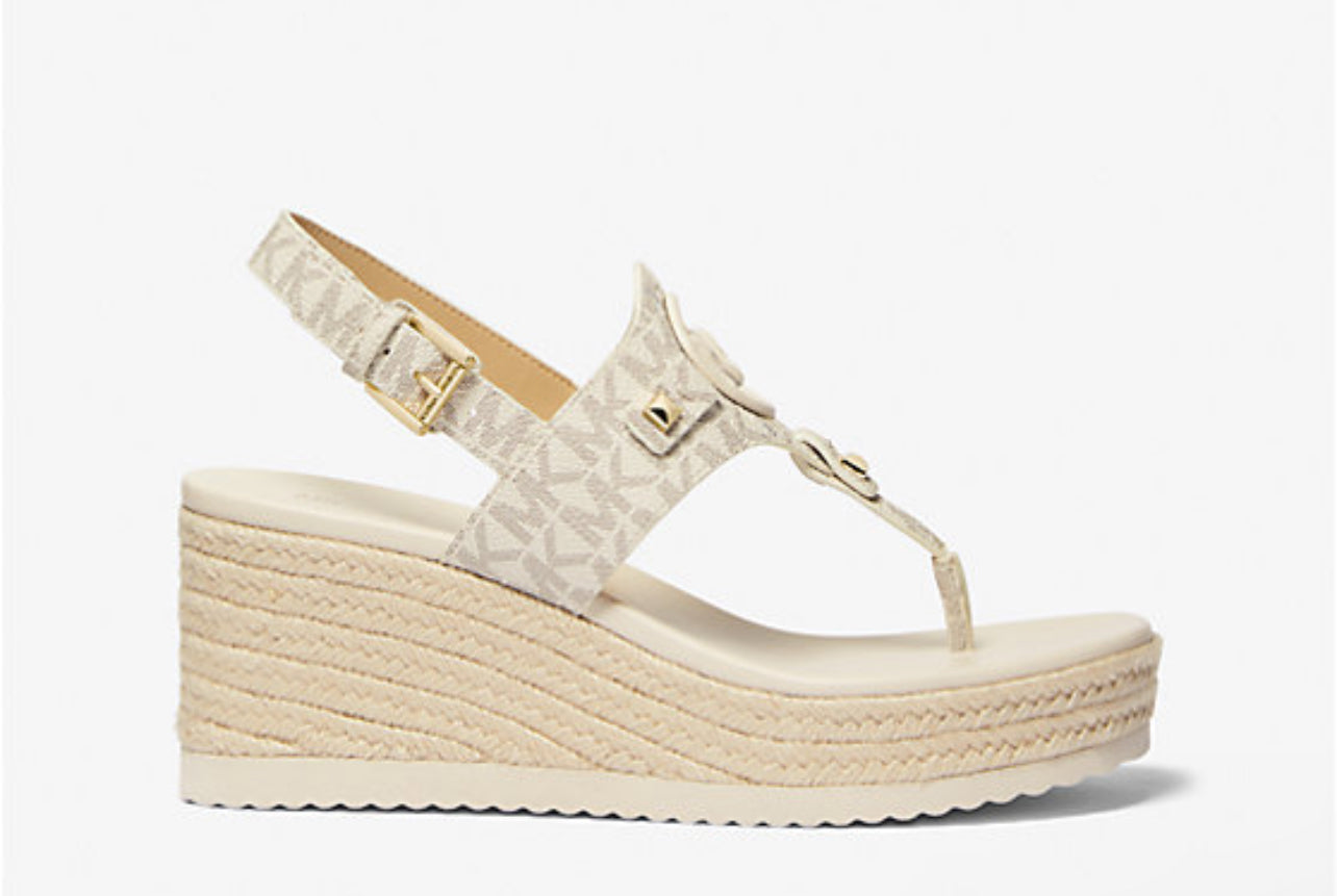 Aubrey Cutout Signature Logo Wedge Sandal