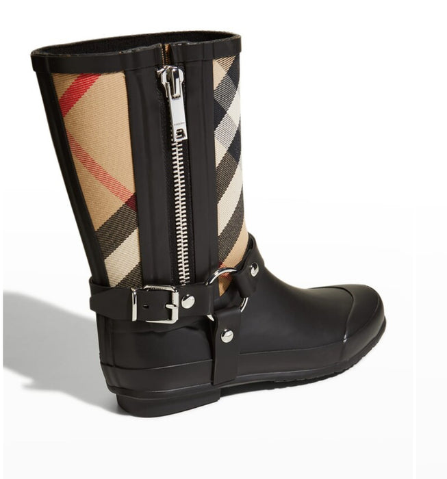 Burberry Jane Vintage Check Harness Rain Boots