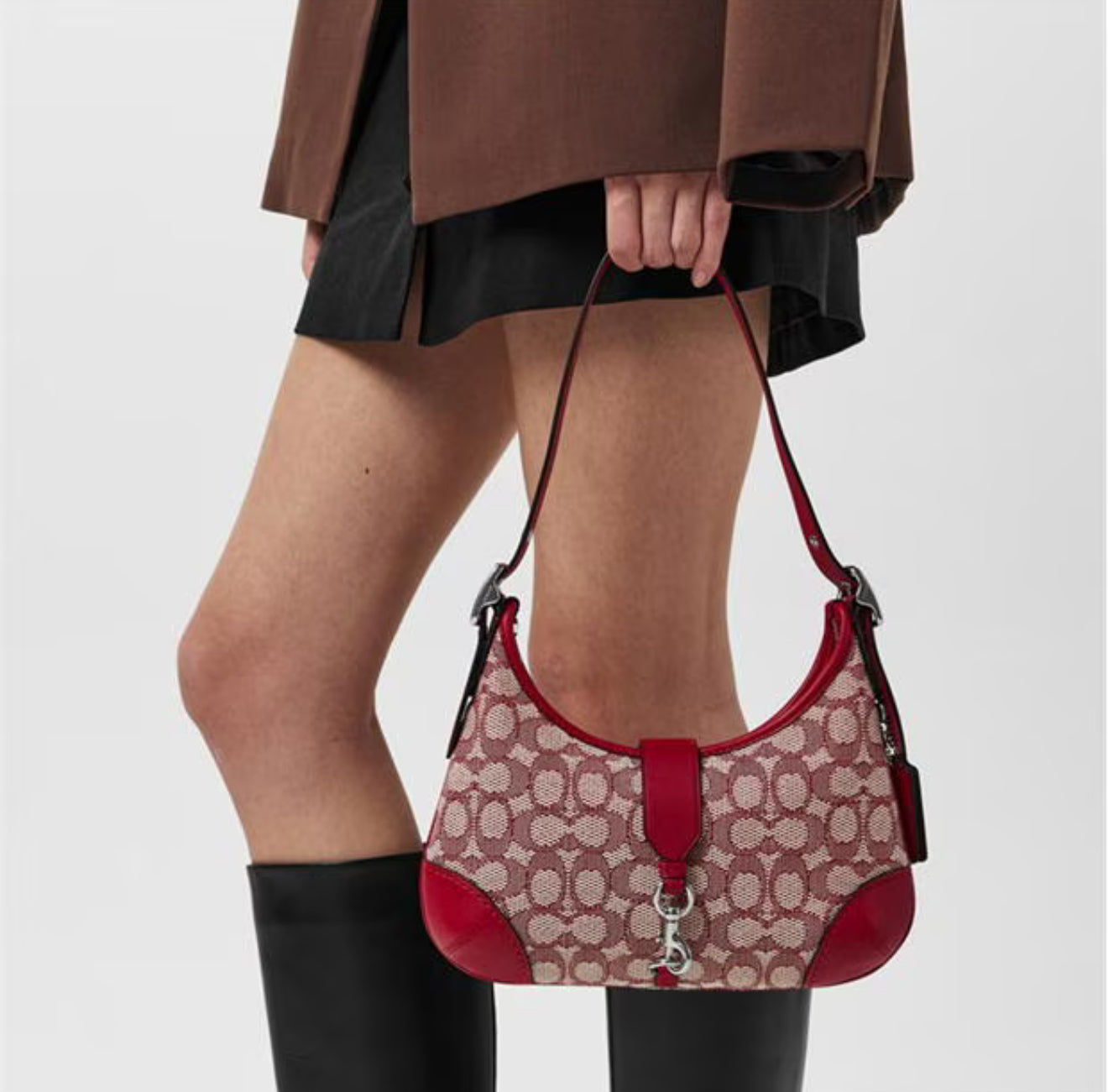 Coach Originals Hamptons Signature Jacquard Hobo Shoulder Bag