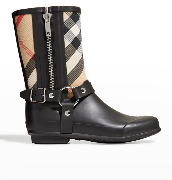 Burberry Jane Vintage Check Harness Rain Boots