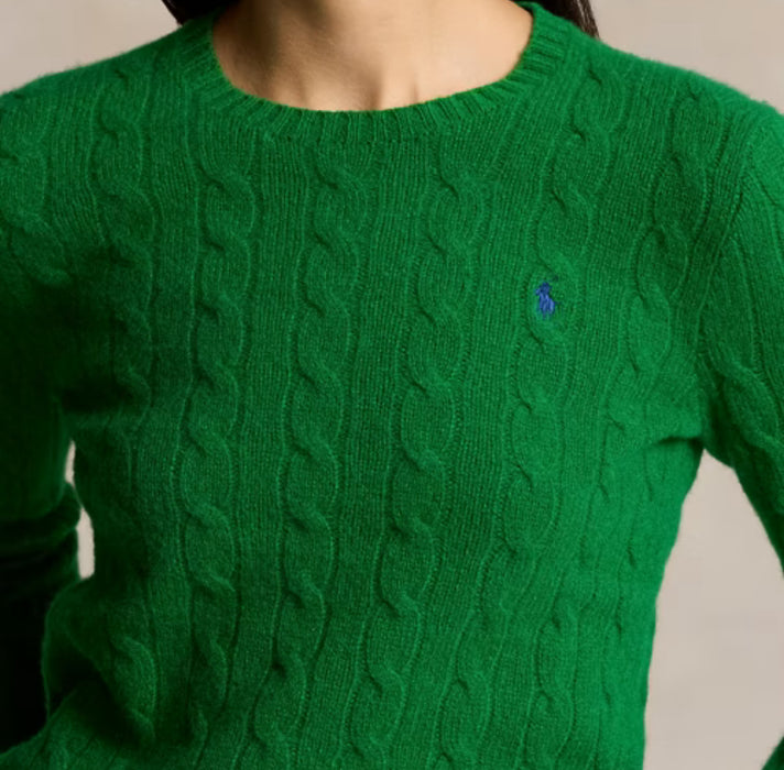 Polo Ralph Lauren Cable-Knit Wool-Cashmere Sweater Green