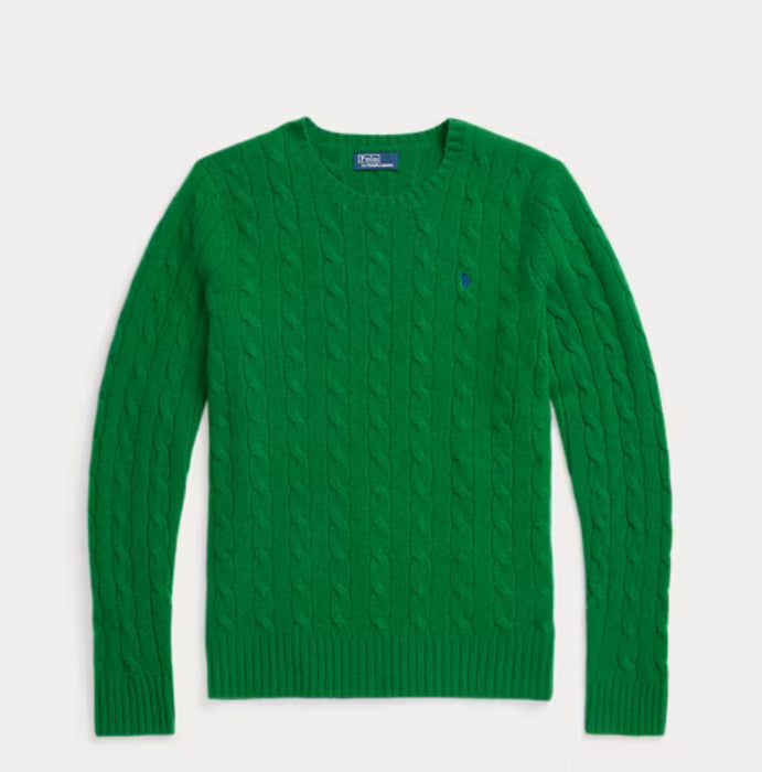 Polo Ralph Lauren Cable-Knit Wool-Cashmere Sweater Green