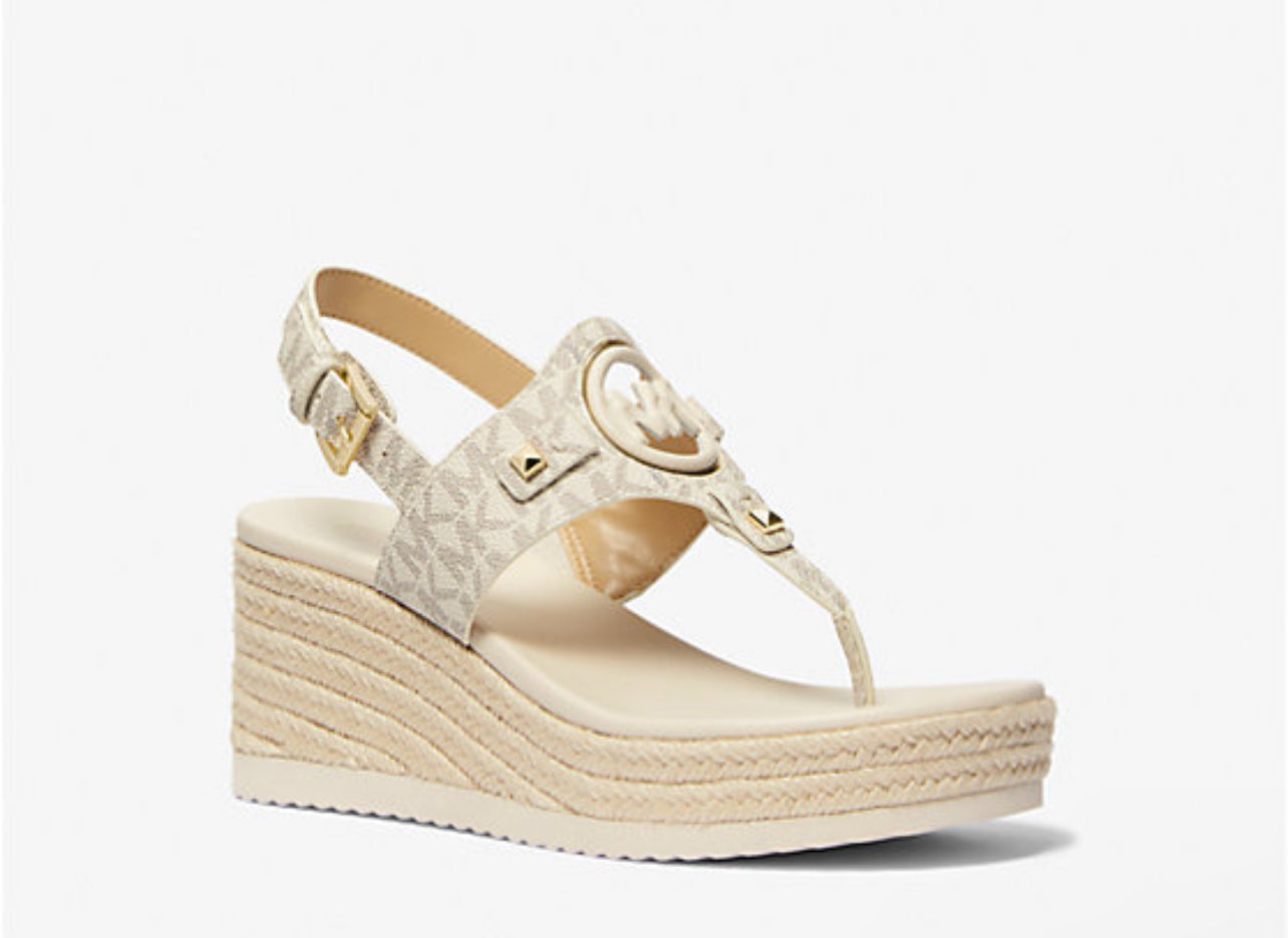 Aubrey Cutout Signature Logo Wedge Sandal
