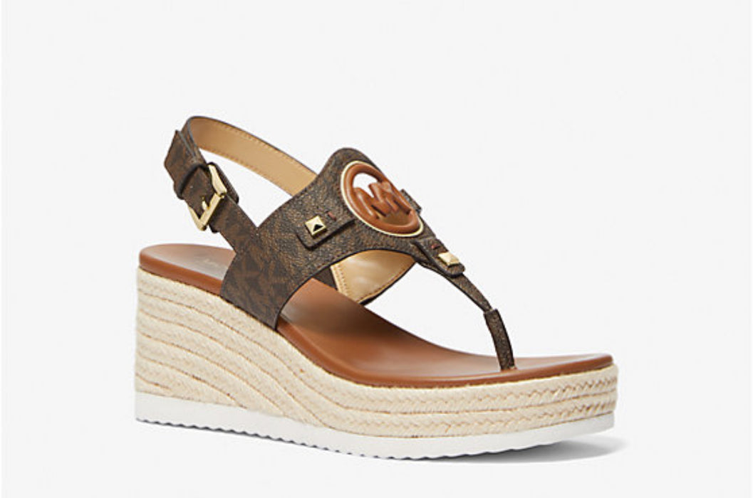 Aubrey Cutout Signature Logo Wedge Sandal