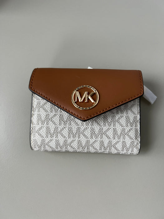 Michael Kors Carmen Medium Logo And Leather Tri-Fold Envelope Wallet