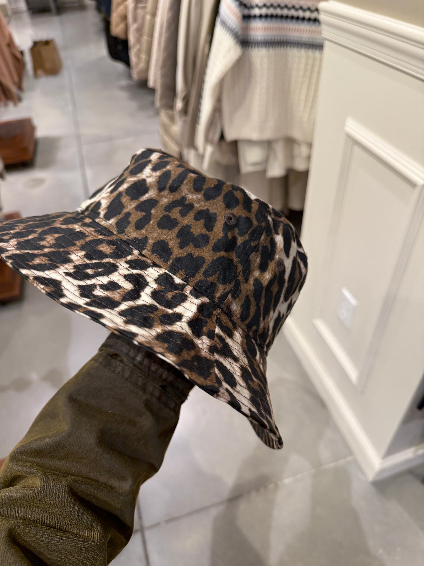 Barbour Ganni Leopard Wax Hat