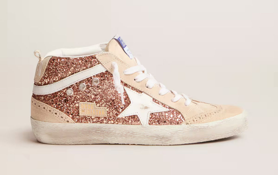 Golden Goose Women's Mid Star with Pink Glitter size 38
