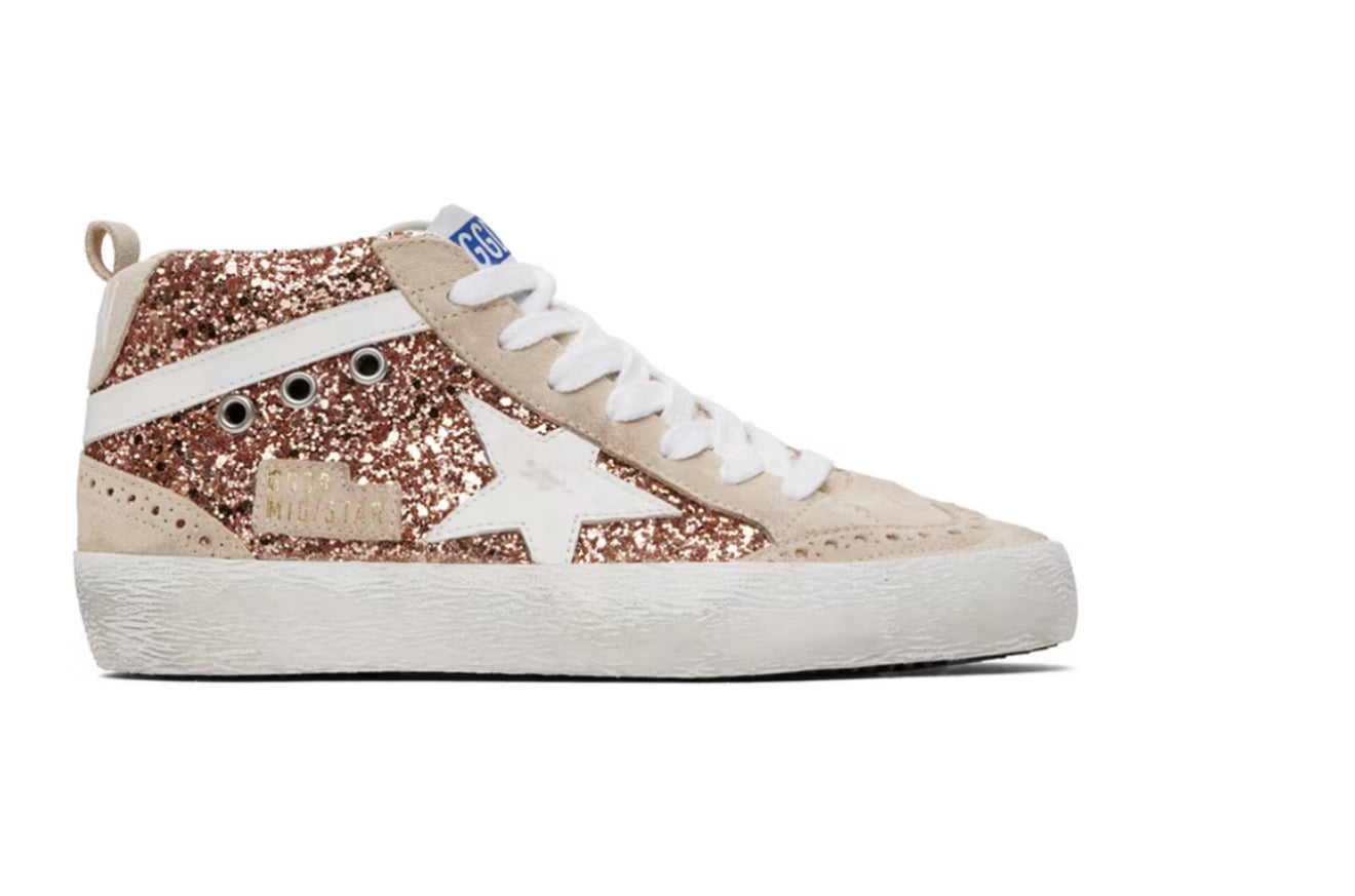 Golden Goose Women's Mid Star with Pink Glitter size 38