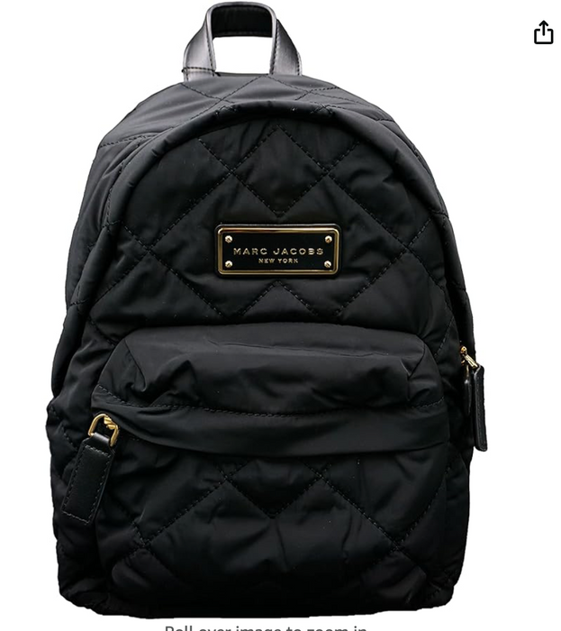 Marc Jacobs Black/Gold Hardware Women's Quilted Nylon Mini Backpack