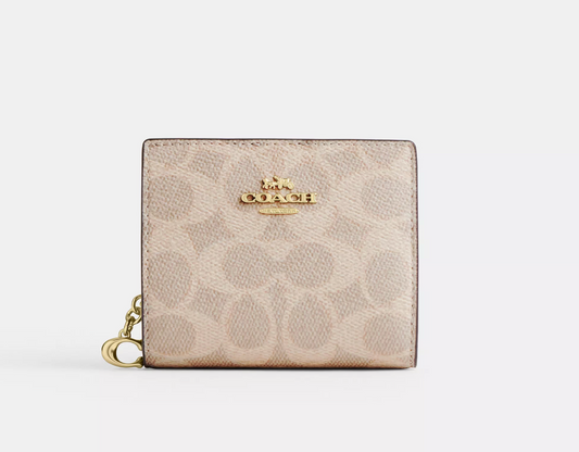 Coach Snap Wallet In Signature Canvas