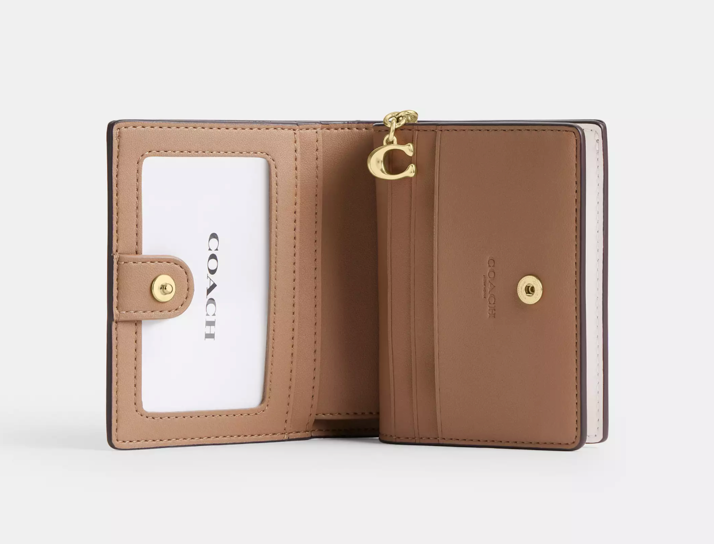 Coach Snap Wallet In Signature Canvas