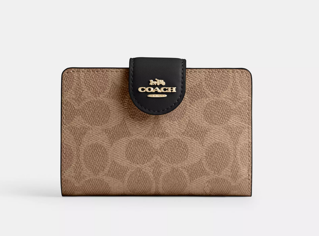 Coach Medium Corner Zip Wallet In Signature Canvas