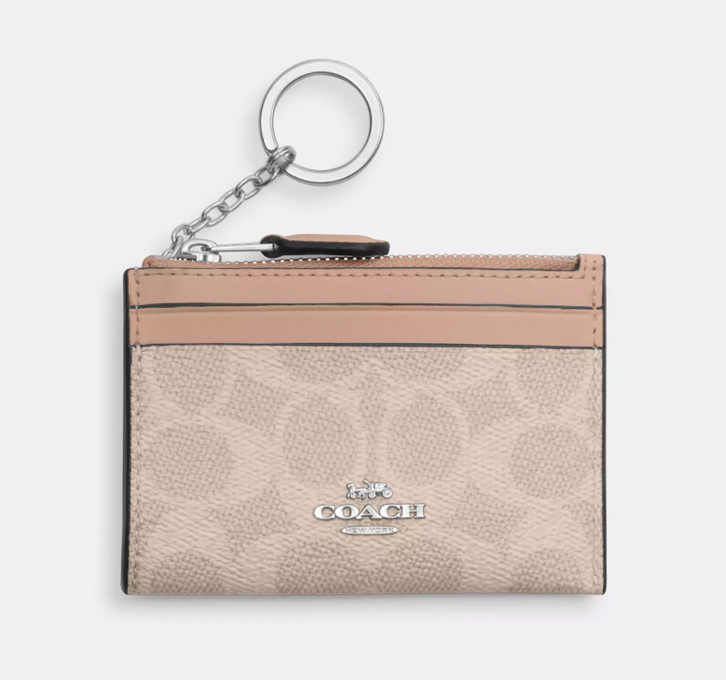 Coach Mini Skinny Id Case In Signature Canvas Kartlık